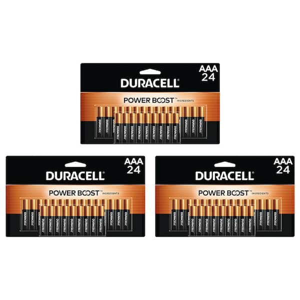 Duracell Coppertop Alkaline AAA Battery, 24-count Battery Mix Pack (72 ...