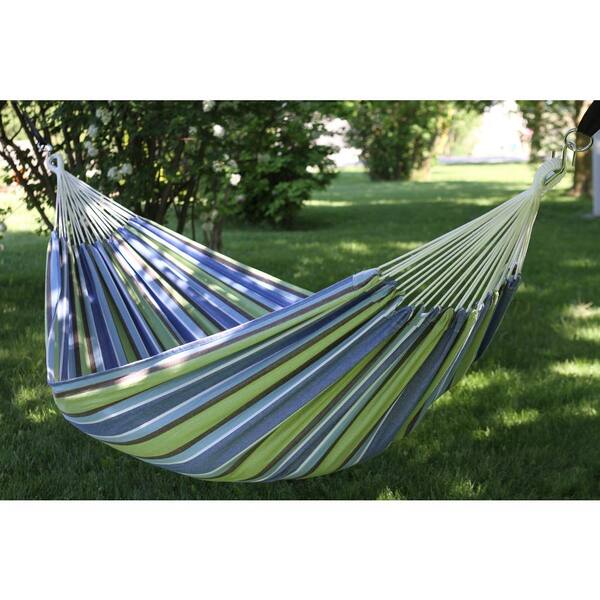 Photo 1 of 12 ft. Brazilian Cotton Double Hammock in Oasis