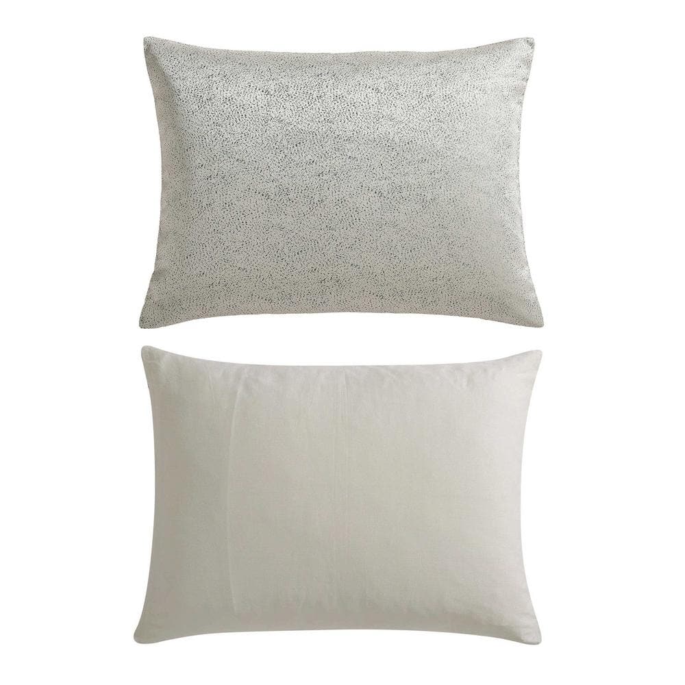 Gray Organic Cotton Queen Comforter Set with Reversible Design