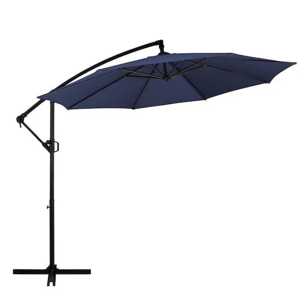 Unbranded 7.5 ft. Alloy Steel Cantilever Tilt Patio Umbrella in Navy Blue