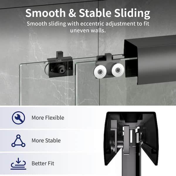 DEERVALLEY 57-60 in. W x 60 in. H Double Sliding Framed Shower