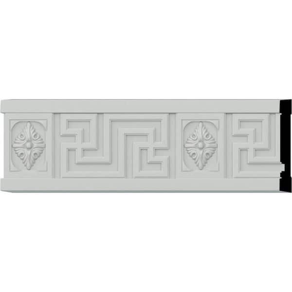 Ekena Millwork SAMPLE - 5/8 in. x 12 in. x 4-1/4 in. Polyurethane Nestor Greek Key Chair Rail Moulding