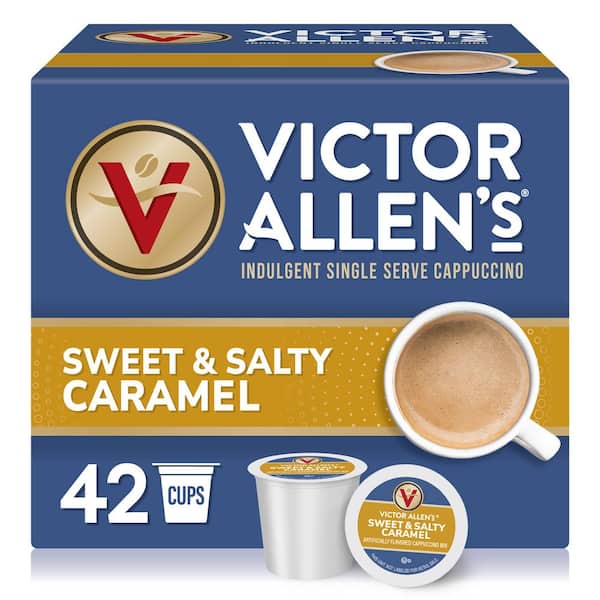 Victor Allen's Sweet and Salty Caramel Flavored Cappuccino Mix Single Serve K-Cup Pods for Keurig K-Cup Brewers (42-Count)