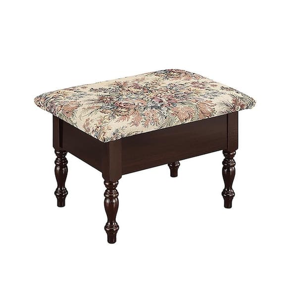 ORE International 10 in. Cherry Foot Stool With Storage