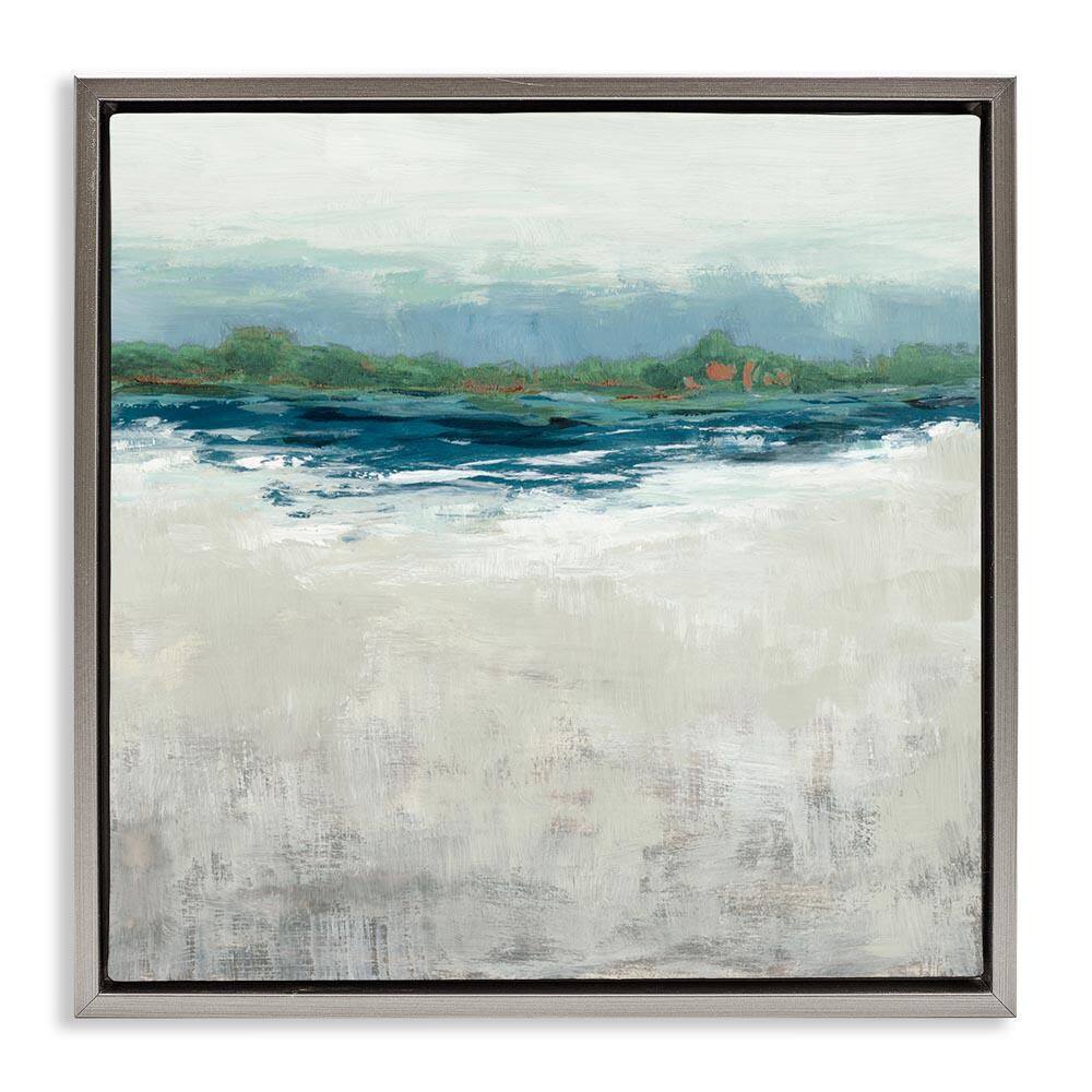 Abstract Gradient Seascape by Jacob Q Gray Floater Frame Abstract Graphic Art Print 18 in. x 18 in. price history on PriceWatchPro