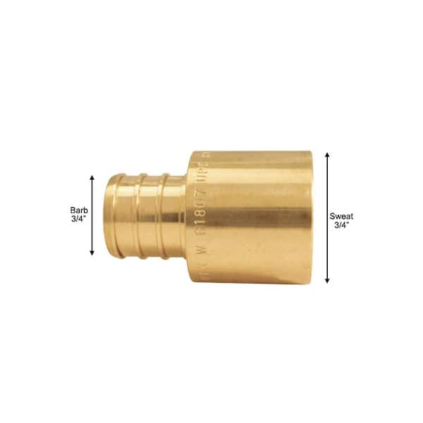 Brass Crimp Fittings 1/2" PEX x 3/4" Female Sweat Adapters 25 