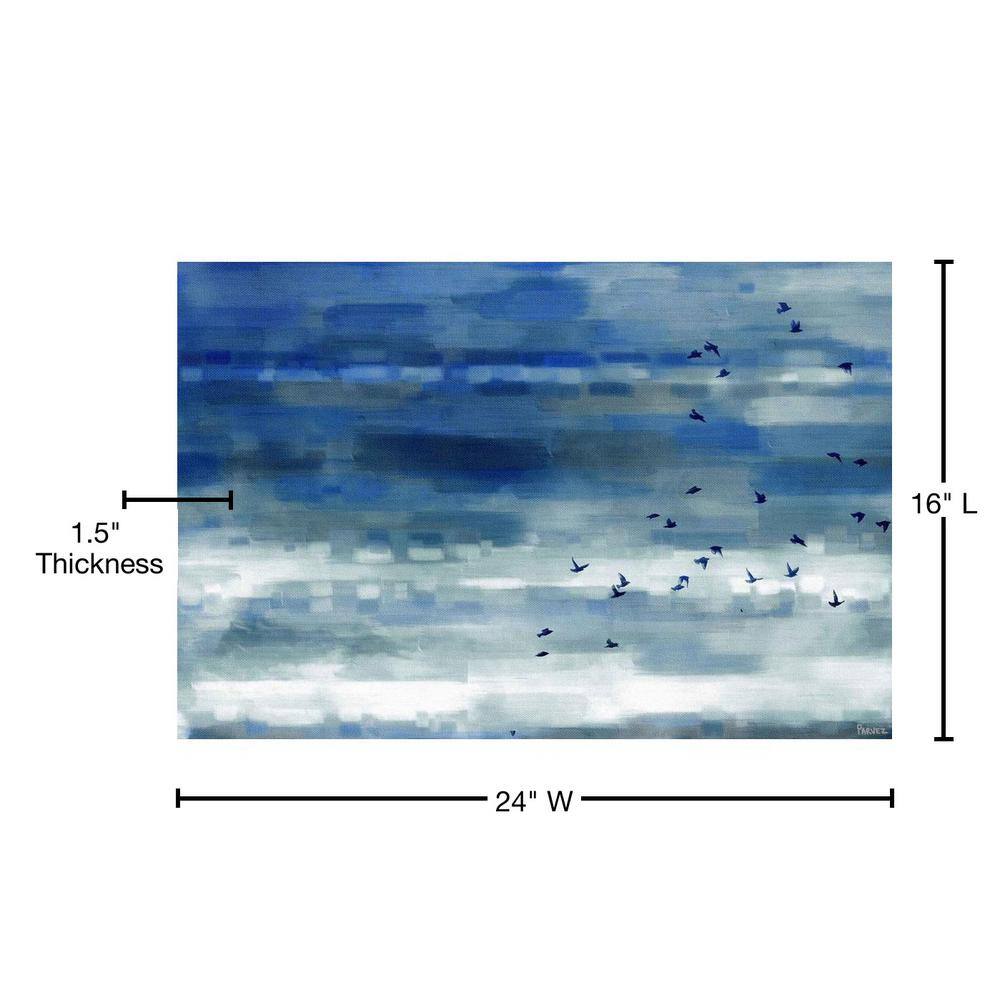 Blue and White Birds in Flight Canvas Wall Art 16" x 24"