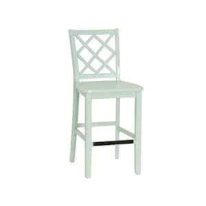 Mori 25.25 in. Seat Height Mint Green Full back wood frame Counter Stool