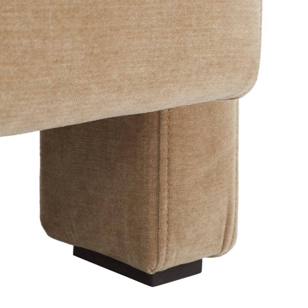 Taylor Light Brown Velvet Upholstered Accent Chair