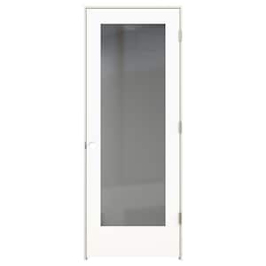28 in. x 80 in. Tria Left-Hand Mirrored Glass Modern White Molded Composite Single Prehung Interior Door