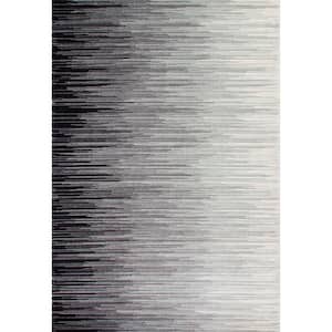 Lexie Ombre Black Doormat 3 ft. x 5 ft. Area Rug