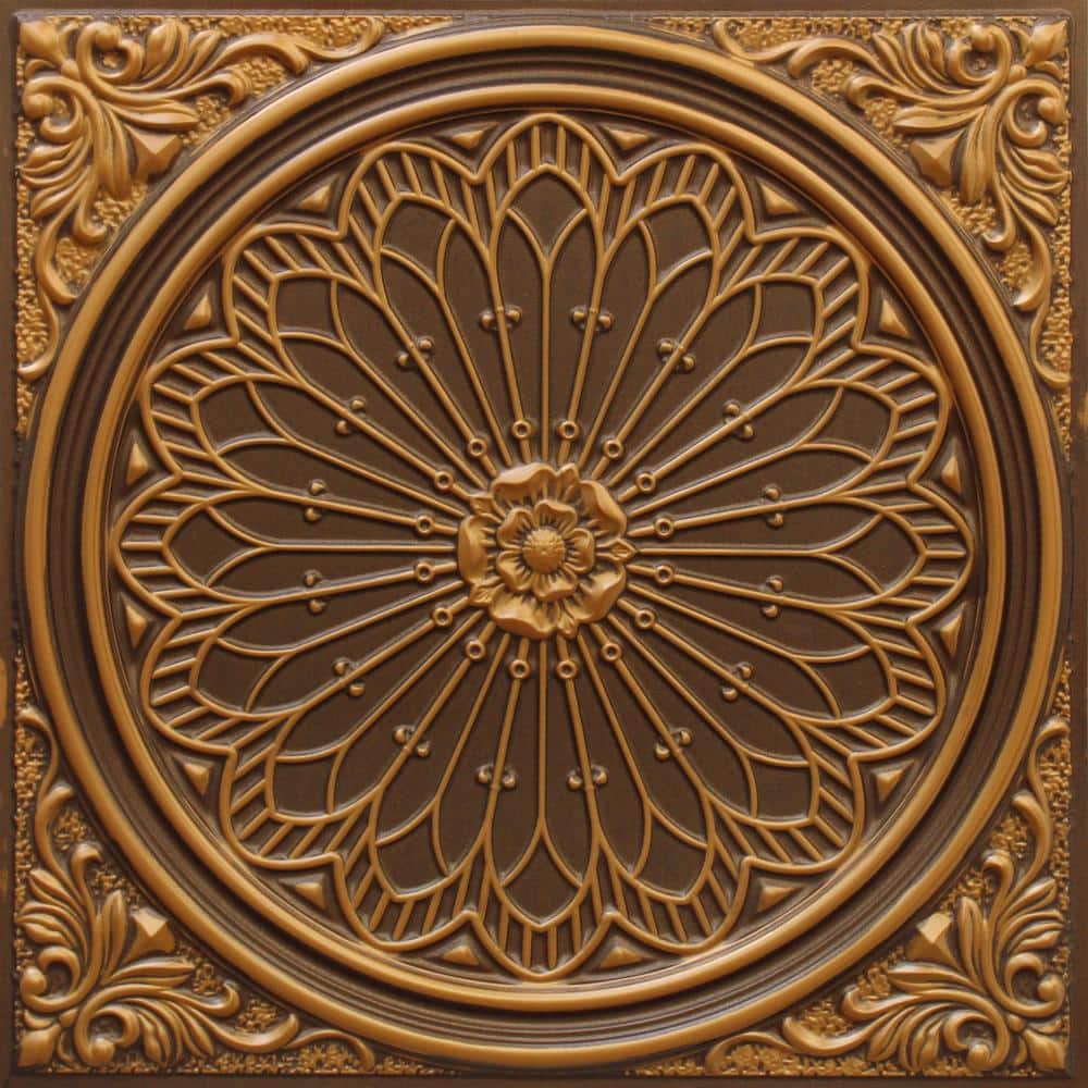 Falkirk Perth Antique Gold 2 ft. x 2 ft. Decorative Rustic Glue Up or Lay In Ceiling Tile (4 sq. ft./case) price history on PriceWatchPro