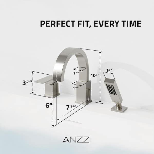 ANZZI Nite Series Single-Handle Deck-Mount Roman Tub Faucet with