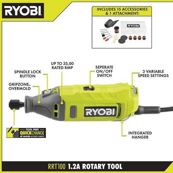 RYOBI 1.2 Amp Corded Rotary Tool RRT100 - The Home Depot