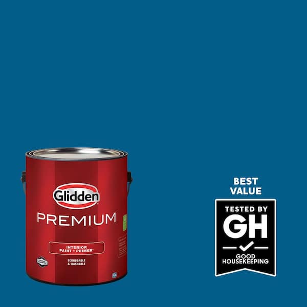 Glidden Premium 1 gal. PPG1157-7 Blue Flame Satin Interior Latex Paint