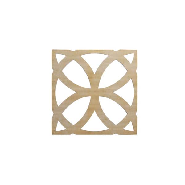 Ekena Millwork 23-3/8 in. x 23-3/8 in. x 1/4 in. Birch Large Daventry Decorative Fretwork Wood Wall Panels (50-Pack)
