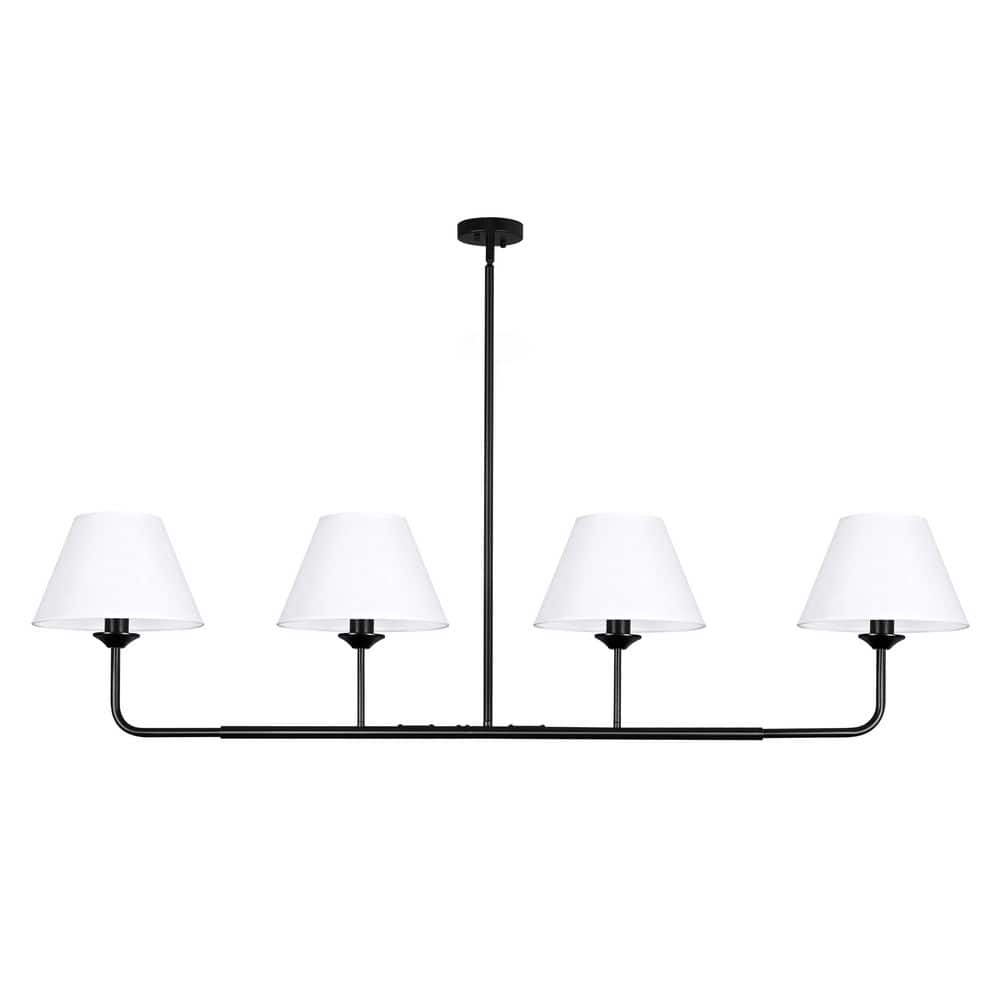 4-Light Black Morden Linear Chandelier Classic/Traditional Farmhouse Chandelier For Dining Room with no Bulbs Included price history on PriceWatchPro