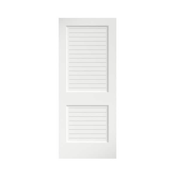 eightdoors 30 in. x 80 in. x 1-3/8 in. White Finished Flat Louver Solid Core Wood Interior Slab Door