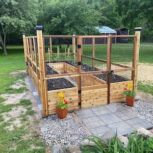 8 ft. x 16 ft. Cedar Garden in a Box with Deer Fencing