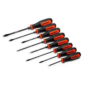 Diamond Tip Phillips and Slotted Screwdriver Set with Dual Material Tri-Lobe Handles (8-Piece)