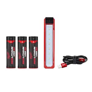 445 Lumens LED REDLITHIUM USB Rover Pocket Flood Light Kit with Three USB 3.0 Ah Batteries