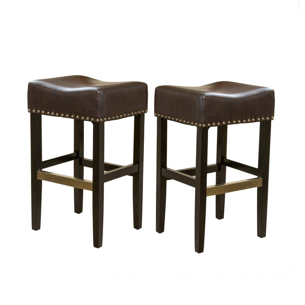 Reviews for Noble House Louigi 30 in. Brown Backless Bar Stools (Set of