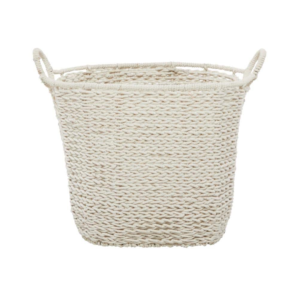 Bohemian Brights Round Fabric Storage Basket with Handles