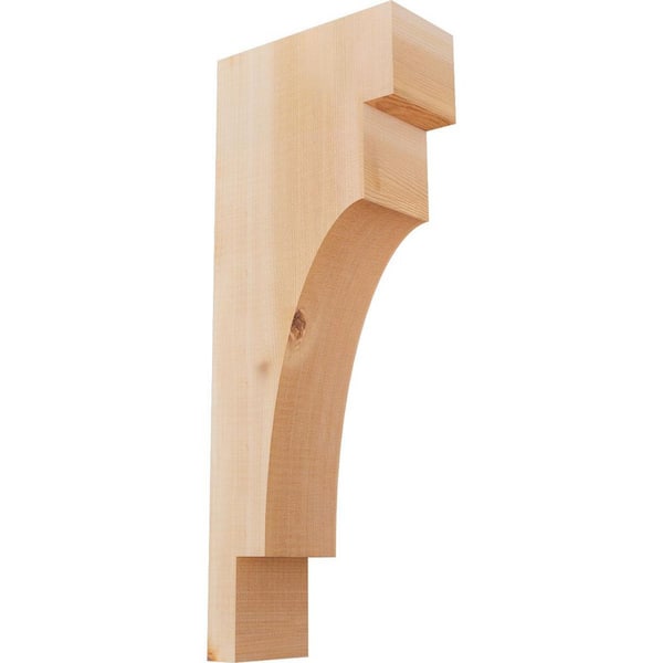 Ekena Millwork 3-1/2 in. x 8 in. x 20 in. Western Red Cedar Mediterranean Smooth Corbel