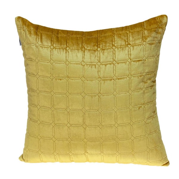 PARKLAND COLLECTION Marrisa Transitional Quilted Yellow Throw Pillow