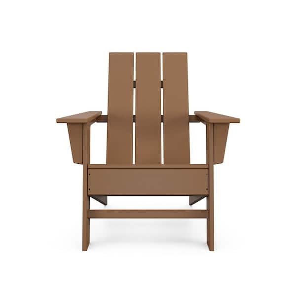 POLYWOOD Grant Park Teak HDPE Plastic Modern Adirondack Outdoor