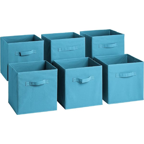 Sorbus 11 in. H x 10.5 in. W x 11 in. D Pastel Blue Foldable Cube ...