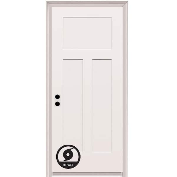 32 in. x 80 in. Craftsman Right-Hand Primed Composite 20 Min. Fire-Rated House-to-Garage Single Prehung Interior Door