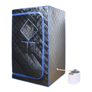 1-Person Indoor Quilted Zip Portable Sauna with Chair