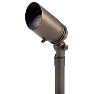 Low Voltage Adjustable Cowl Centennial Brass Hardwired Outdoor Weather Resistant Spotlight with No Bulbs Included