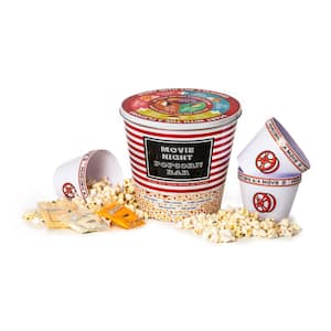 Movie Time Popcorn Flavor Station 4-Piece Popcorn, Seasonings, and Tubs Popcorn Set