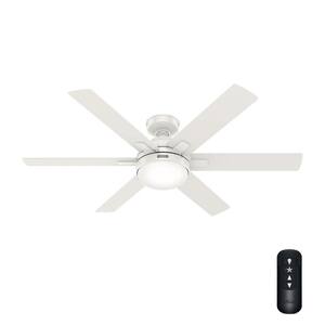 Hardaway 52 in. LED Indoor Fresh White Ceiling Fan with Light Kit and Remote Included