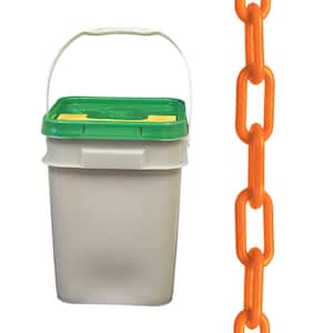 1.5 in. (#6, 38 mm) x 300 ft. Pail Safety Orange Plastic Chain