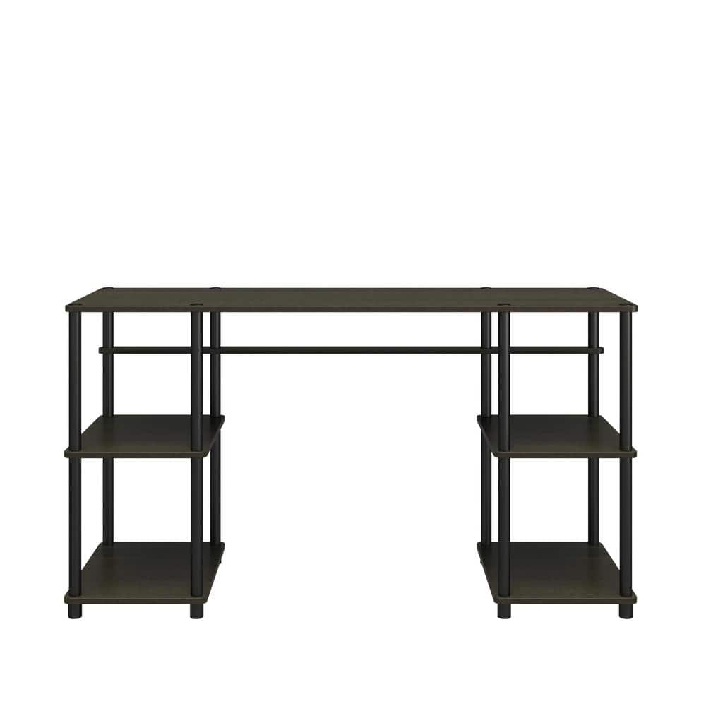 Crocker 55.12 in. Espresso Double Pedestal Desk with Easy Assembly