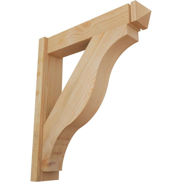 Ekena Millwork 6 in. x 32 in. x 28 in. Douglas Fir Fuston Arts and Crafts Rough Sawn Outlooker