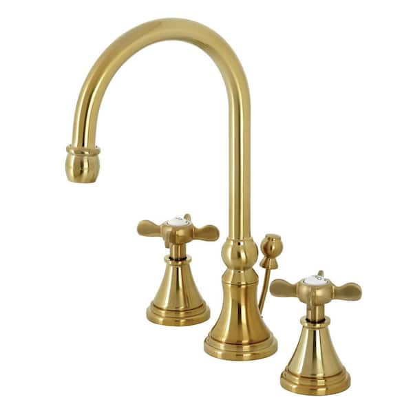 Kingston Brass Essex 8 in. Widespread 2-Handle Bathroom Faucet in Brushed Brass