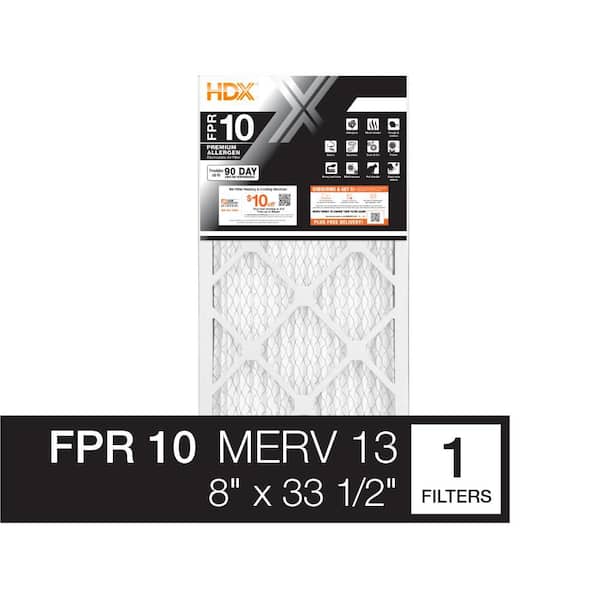 HDX 8 in. x 33.5 in. x 1 in. Premium Pleated Air Filter FPR-10, MERV-13