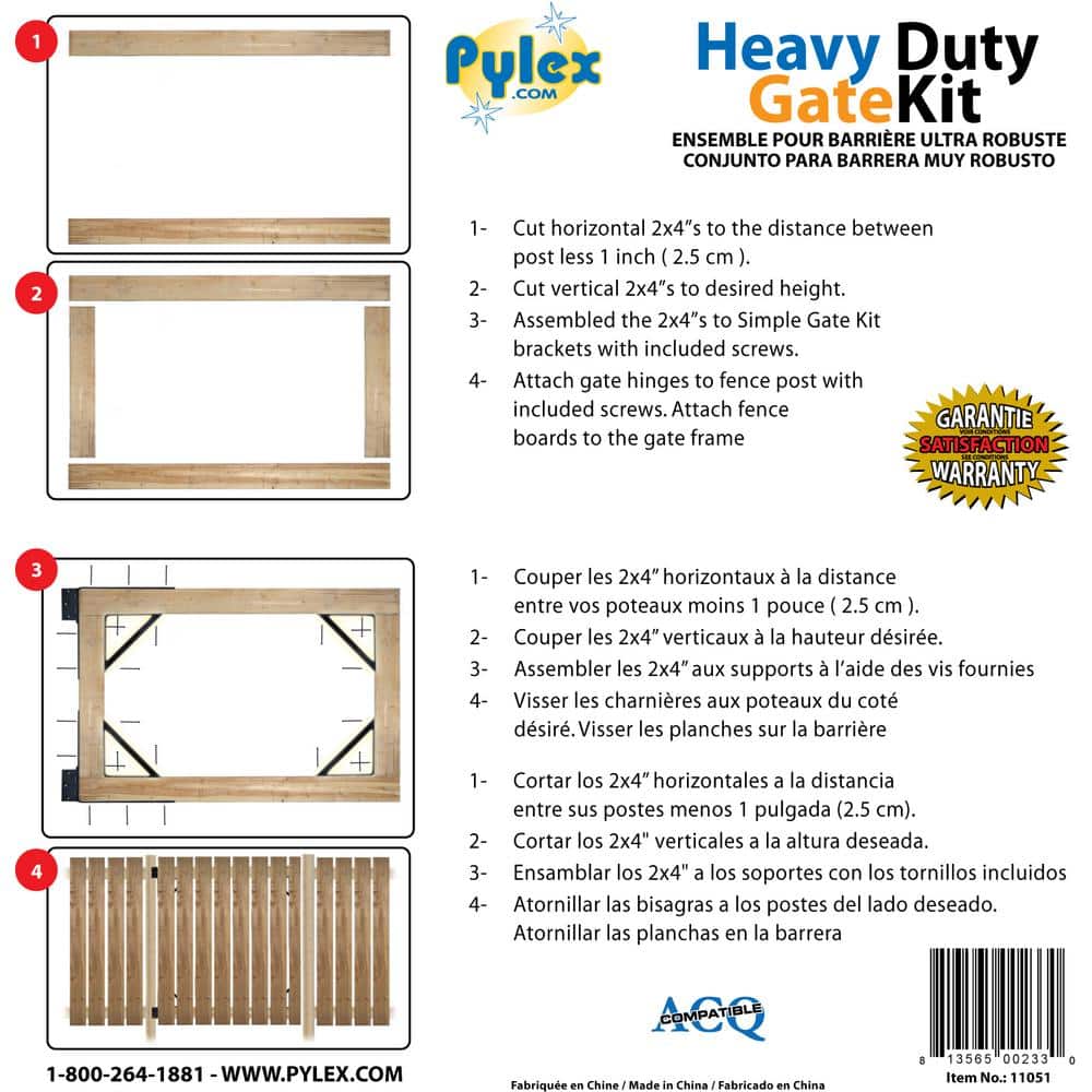 Heavy-Duty Black Steel Gate Hardware Kit