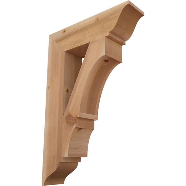 Ekena Millwork 5.5 in. x 36 in. x 24 in. Western Red Cedar Balboa Traditional Smooth Bracket