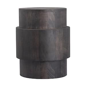 Starks 15 in. Blackwash Round Wood Accent Table