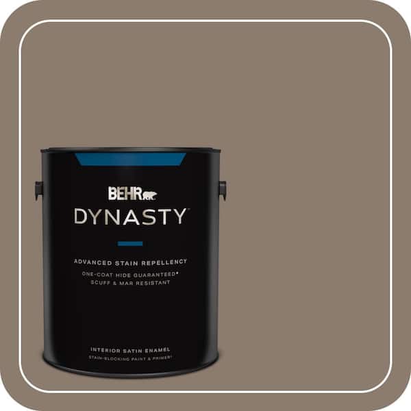 BEHR DYNASTY 1 gal. #T18-07 Road Less Travelled Satin Enamel Interior Stain-Blocking Paint and Primer