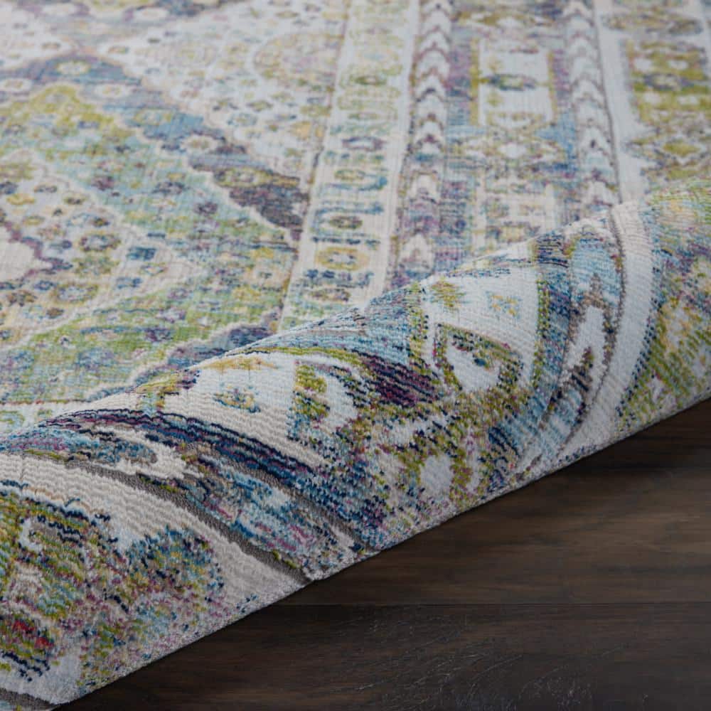 Handmade Blue Diamond 4' x 6' Stain-resistant Rug