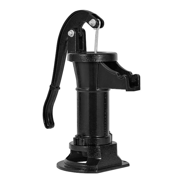 Well Hand Pitcher Pump, 25 ft. Maximum Lift, NPT 1-1/4 in. Connection, Antique Cast Iron Manual Hand Water Pump, Black