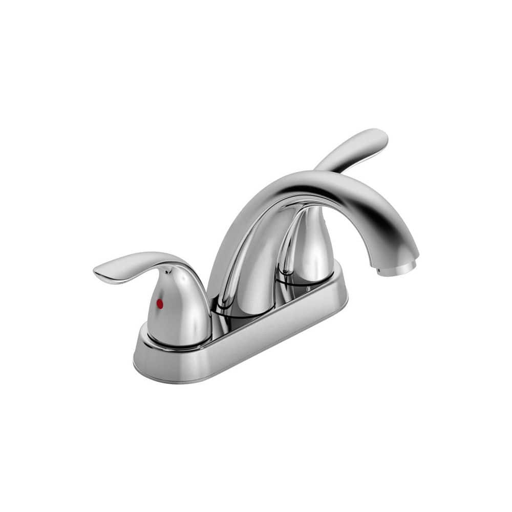 4 in. Centerset Double Handle Low Arc Bathroom Faucet Combo Kit Easy Install in Polished Chrome (1-Pack) price history on PriceWatchPro