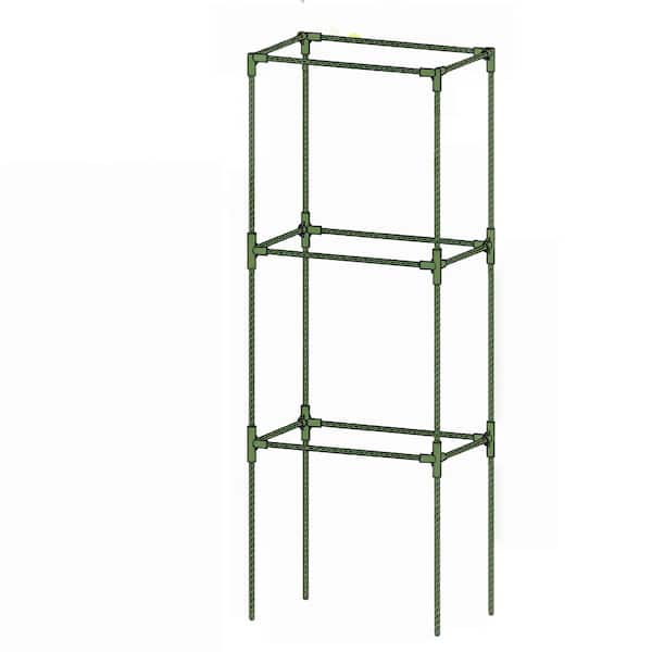 41"H 1-Pack Square Tomato Cages,Tall Trellis Stakes for Vegetables & Climbing Plants,for Garden/Pots,Green