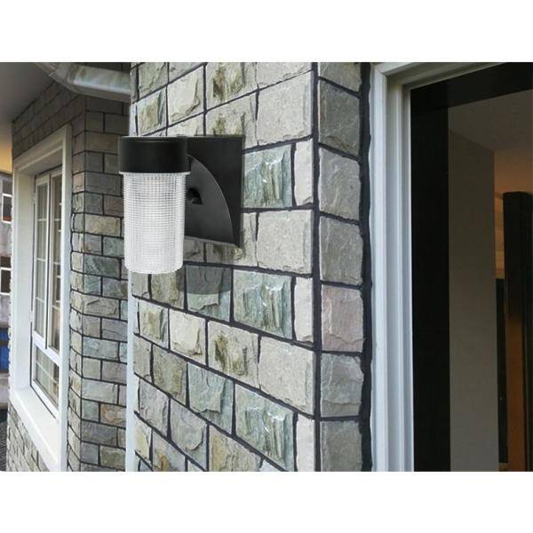 Commercial Electric 17w Outdoor Integrated LED Jelly Jar Wall Light Black for sale online 
